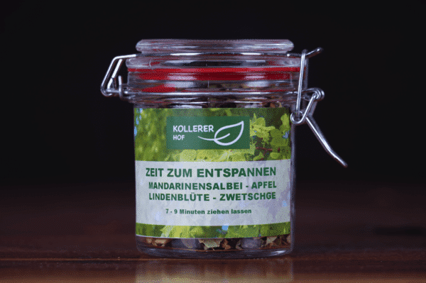 Kollerer's Zeit zum Entspannen Tee im Glas Kollerer Hof